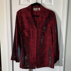 Chico's Design Elegant Claret Top Size 1 silk/nylon